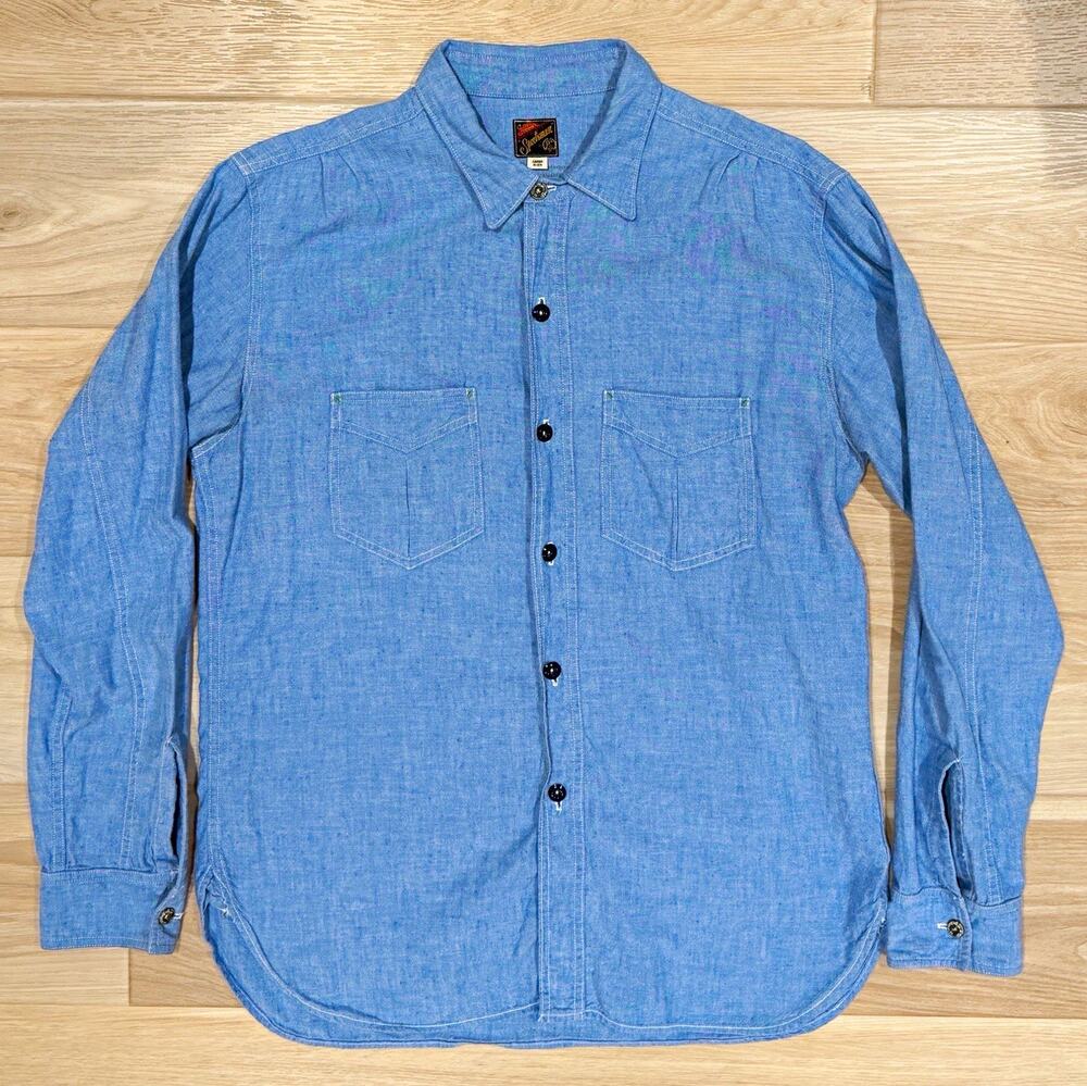 Sugar Cane Mister Freedom Blue Chambray Shirt Size L